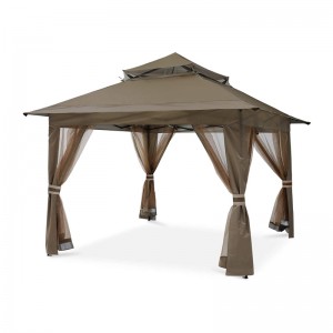 Forniture da giardino pergola in alluminio gazebo da esterno attività all\'aperto con zanzara, cioccolato