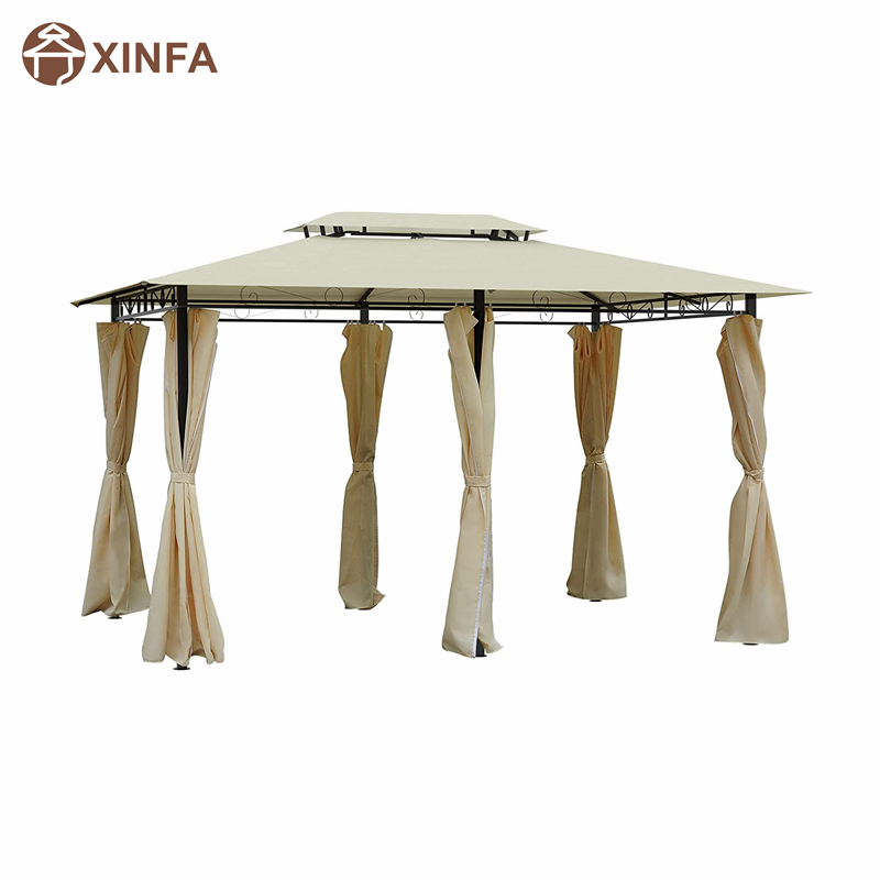 10 \\\\ \'x 13 \\\\\' pergola gazebo morbida esterna con tende, gazebo in acciaio a 2 livelli bianco per patio